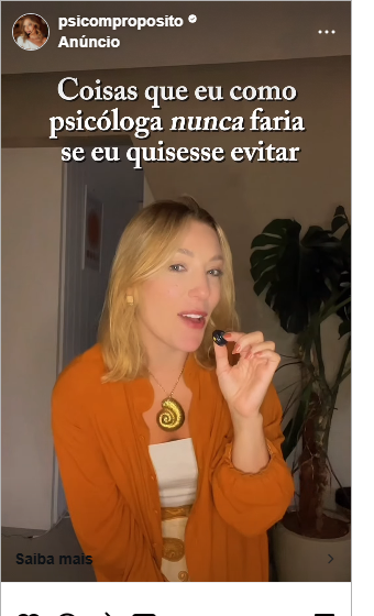 Reels Nova Era, coisas que como psicóloga nunca faria